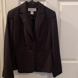 JNYFlattering Chocolate Pinstripe Blazer - Size 4